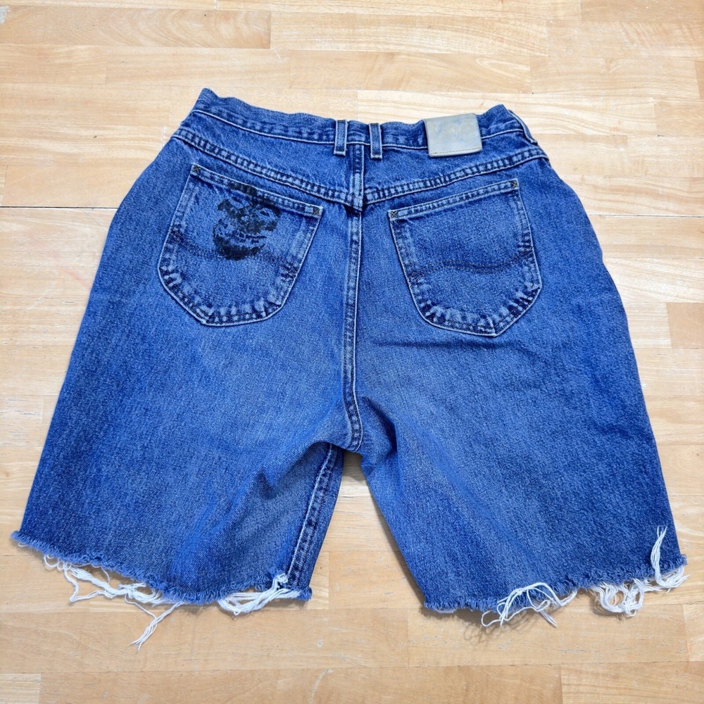 Lee Men's Shorts Denim Vintage Misfits DIY Graphic Distressed Size 29x8